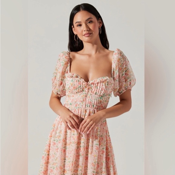 Anthropologie Pink Floral Maxi Dress - Picture 2 of 16